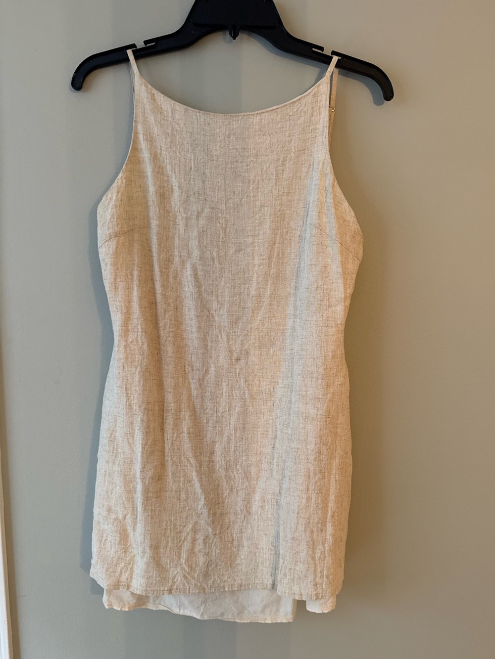 White Fox Boutique Cream Linen Slip Dress